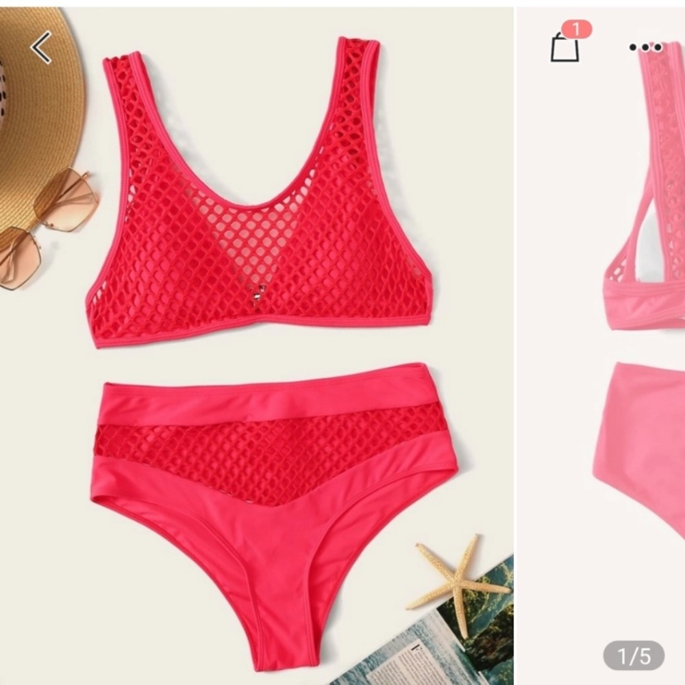 Mesh overlay bikini